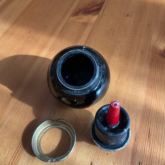 VINTAGE SWIVODEX ART DECO INKWELL 1930 BLACK SMOKE GLASS ZEPHYR AMERICAN CORP. - Picture 4 of 10